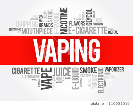 Vaping word cloud collage, concept background 110653010
