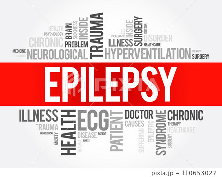 Epilepsy word cloud collage, health concept background 110653027
