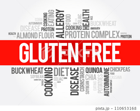 Gluten Free word cloud collage, food concept background 110653168
