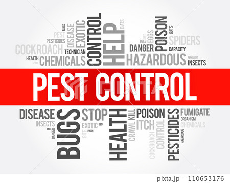 Pest Control word cloud collage, health concept background 110653176