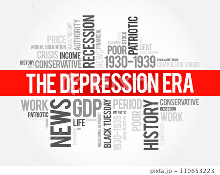 The Depression Era word cloud collage, education concept background The Depression Era word cloud collage, education concept background 110653223
