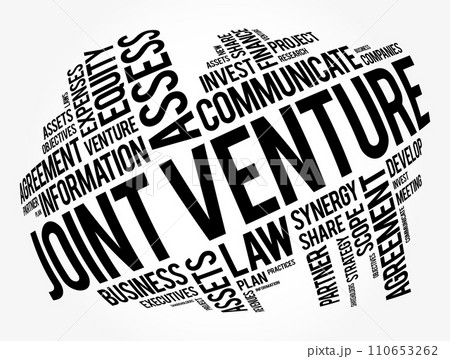Joint Venture word cloud collage, business concept background 110653262