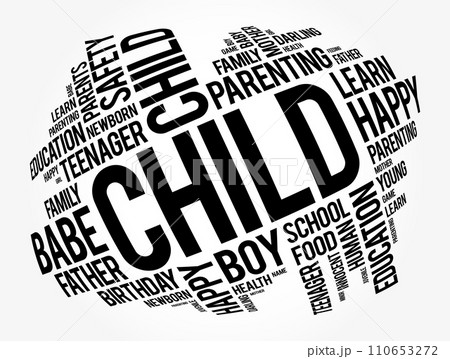 Child word cloud collage, family concept background 110653272