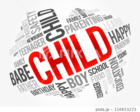 Child word cloud collage, family concept background 110653273