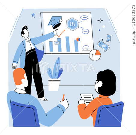 Financial education vector illustration. Knowledge finance empowers individuals to make informed financial decisions and take control their economic well being Teaching and training programs 110653275
