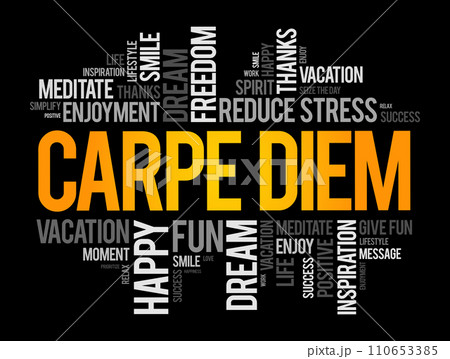 Carpe Diem word cloud collage, concept background 110653385