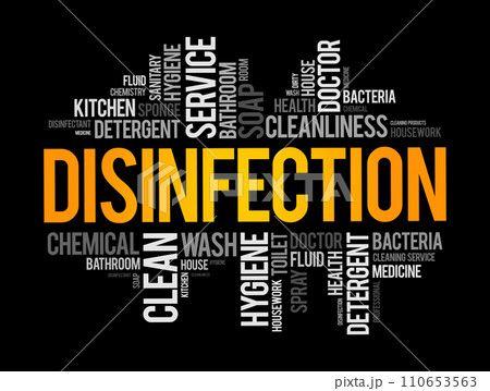 Disinfection Word Cloud Collage, Health Concept...のイラスト素材 [110653563 ...