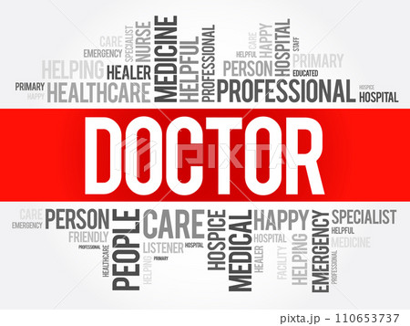Doctor word cloud collage, healthcare concept background Doctor word cloud collage, healthcare concept background 110653737
