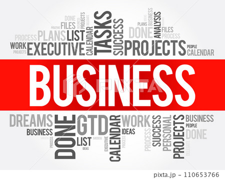 Business word cloud collage, concept background 110653766