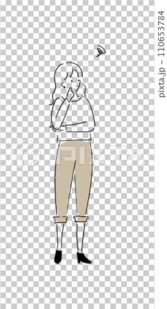 思い悩み考え込む若い女性 思い悩み考え込む若い女性 110653784