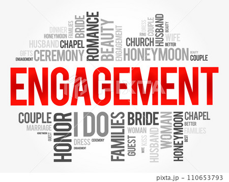 Engagement word cloud collage, concept background 110653793