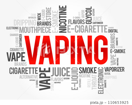 Vaping word cloud collage, concept background 110653925
