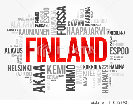 List of cities and towns in Finland, word cloud collage, business and travel concept background List of cities and towns in Finland, word cloud collage, business and travel concept background 110653983