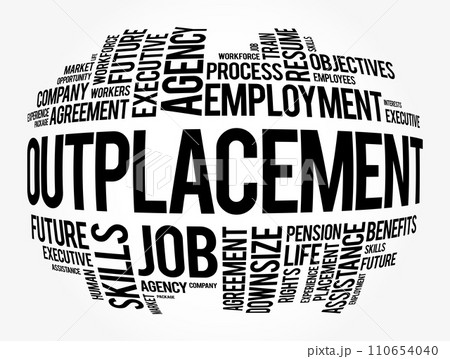 Outplacement word cloud collage, business concept background 110654040