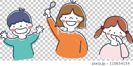 一群微笑快樂的貪吃孩子 110654154