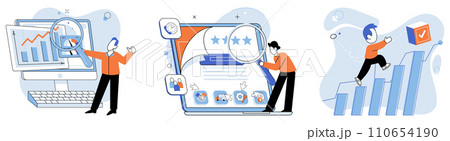 Business manage. Vector illustration. Corporations rely on effective management to achieve their objectives Workplace cooperation fosters positive and productive work environment The concept business 110654190