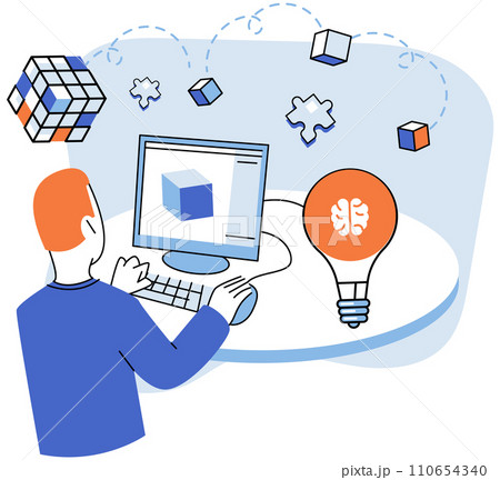 Business idea. Vector illustration. It involves planning, organizing, and executing tasks to achieve specific goals within defined parameters Effective project management ensures business ideas Business idea. Vector illustration. It involves planning, organizing, and executing tasks to achieve specific goals within defined parameters Effective project management ensures business ideas 110654340