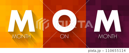 MOM Month On Month - comparing data from one month to the previous month, acronym text concept background 110655114