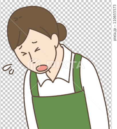 A woman apologizing simple illustration 110655573