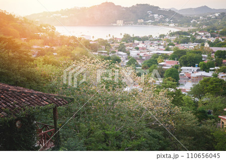 Rustic balcony with beautiful view 110656045