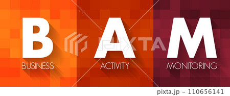 BAM - Business Activity Monitoring is software that aids in monitoring of business activities, acronym text concept background 110656141