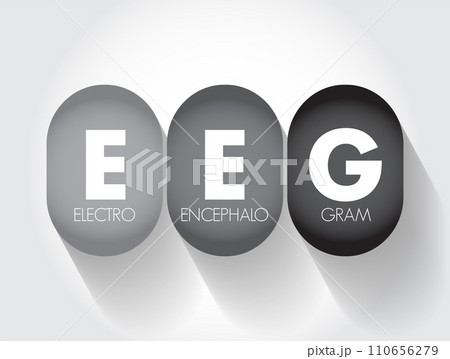 EEG Electroencephalogram - test that records the electrical signals of the brain by using small metal discs, acronym text concept background 110656279