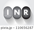 INR International Normalized Ratio - measures the time for the blood to clot, acronym text concept background 110656287