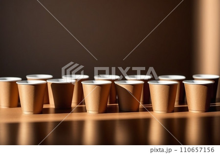 Full frame green recyclable coffee cup 110657156