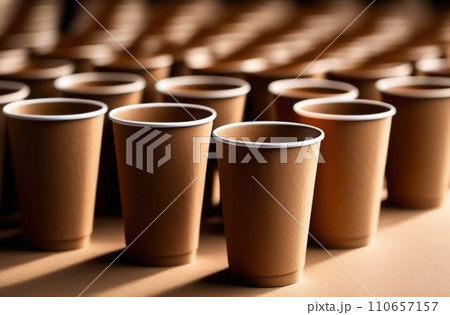 Full frame green recyclable coffee cup 110657157