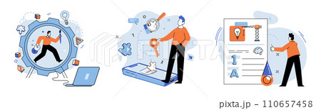 Logical thinking. Vector illustration. A logical mindset embraces rationality, clarity, and objectivity It cultivates awareness biases and fallacies, allowing us to make informed decisions based Logical thinking. Vector illustration. A logical mindset embraces rationality, clarity, and objectivity It cultivates awareness biases and fallacies, allowing us to make informed decisions based 110657458