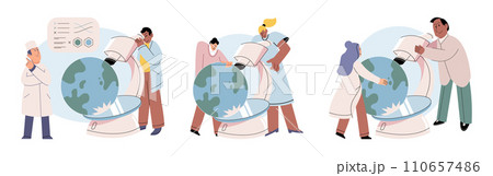 Scientific research. Vector illustration. Scientific experiments are designed to investigate specific phenomena or hypotheses The scientific research concept provides framework for conducting 110657486