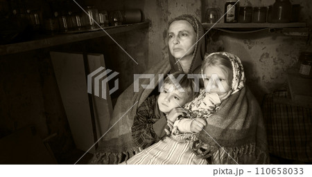 Woman with kods in cellar Woman with kods in cellar 110658033