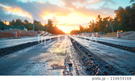 工事が進む道路 110659166