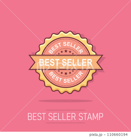 Best seller grunge rubber stamp. Vector illustration on white background. Business concept bestseller stamp pictogram. 110660194