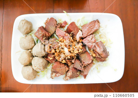 boiled beef and boiled meatball with vegetable boiled beef and boiled meatball with vegetable 110660505