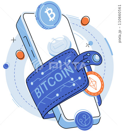 Crypto wallet vector illustration. The use digital wallets is transforming way we conduct business online The crypto wallet metaphor helps us understand intangible nature digital financial The crypto 110660561