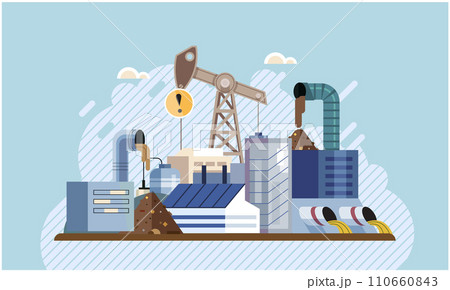 Industrial pollution. Dirty waste. Environmental pollution. Vector illustration. Smokes with smog are manifestation our industrialized society Trash emission is overlooked aspect environmental Industrial pollution. Dirty waste. Environmental pollution. Vector illustration. Smokes with smog are manifestation our industrialized society Trash emission is overlooked aspect environmental 110660843