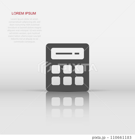 Calculator icon in flat style. Calculate vector illustration on white isolated background. Calculation business concept. 110661183