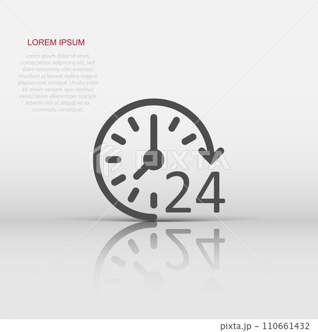 Clock icon in flat style. Watch vector illustration on white isolated background. Timer business concept. Clock icon in flat style. Watch vector illustration on white isolated background. Timer business concept. 110661432