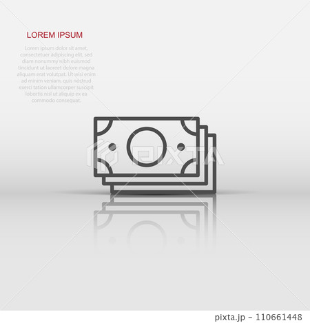 Money currency banknote icon in flat style. Dollar cash vector illustration on white isolated background. Banknote bill business concept. Money currency banknote icon in flat style. Dollar cash vector illustration on white isolated background. Banknote bill business concept. 110661448