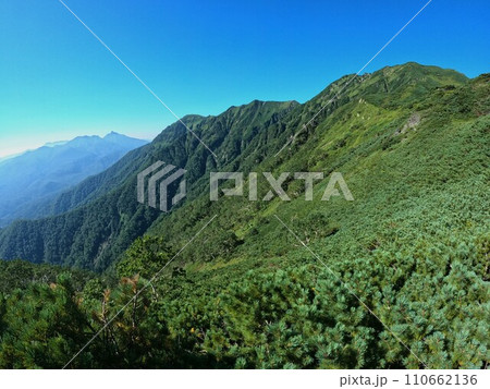 石狩岳の稜線とニぺソツ山 110662136