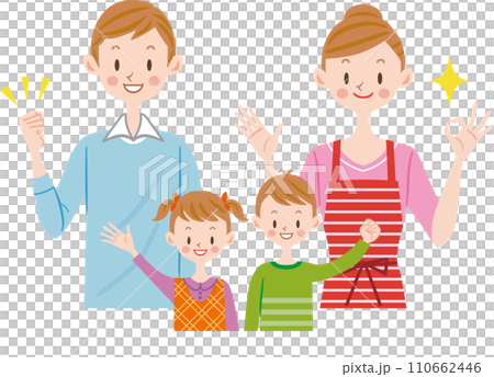 family laughing cheerfully 110662446