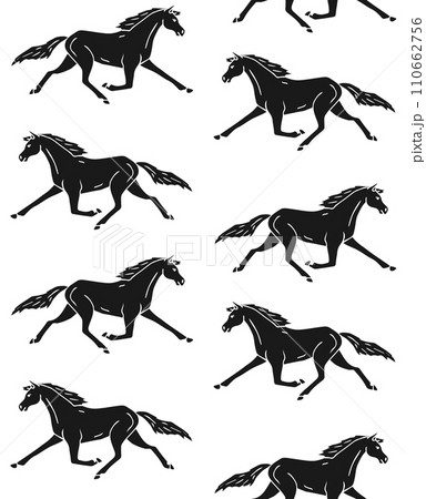 Vector seamless pattern of trotter horse Vector seamless pattern of trotter horse 110662756