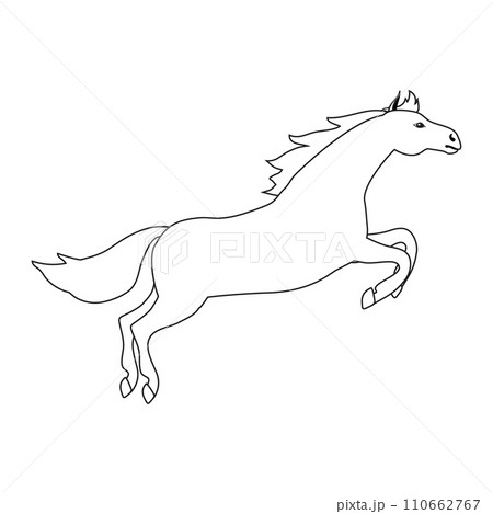 Vector hand drawn flat jumping horse 110662767