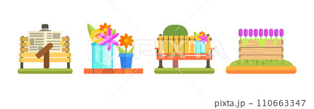 Park Outdoor Environment Flat Icon and Element Vector Set Park Outdoor Environment Flat Icon and Element Vector Set 110663347