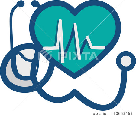 Heart. Stethoscope. World Health Day. Healthcare, health protection and global medicine poster. Illustration of world health day, international event. Stethoscope design. 7. April. Heart. Health. 2024 110663463