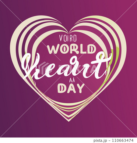 Heart. Stethoscope. World Health Day. Healthcare, health protection and global medicine poster. Illustration of world health day, international event. Stethoscope design. 7. April. Heart. Health. 2024 110663474