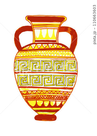 Ancient amphora with two handles isolated Ancient amphora with two handles isolated 110663603