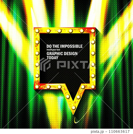 Light sign over dark background. 110663617