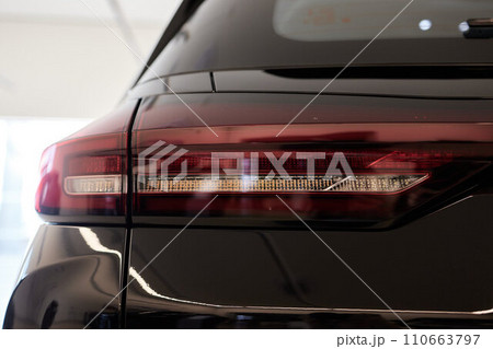 Close up of rear taillight on a vehicle. 110663797